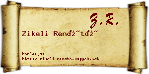 Zikeli Renátó névjegykártya